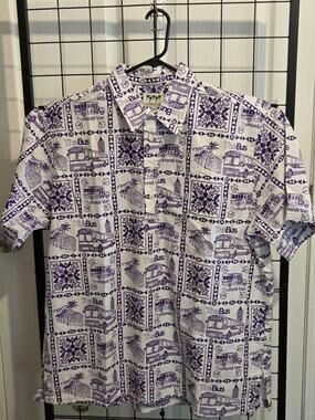 VTG 90s TheBus Handi-Van Honolulu Hawaii Transit Uniform Aloha Shirt
